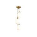**Moderne Hanglamp met Drie Witte Glazen Kappen**