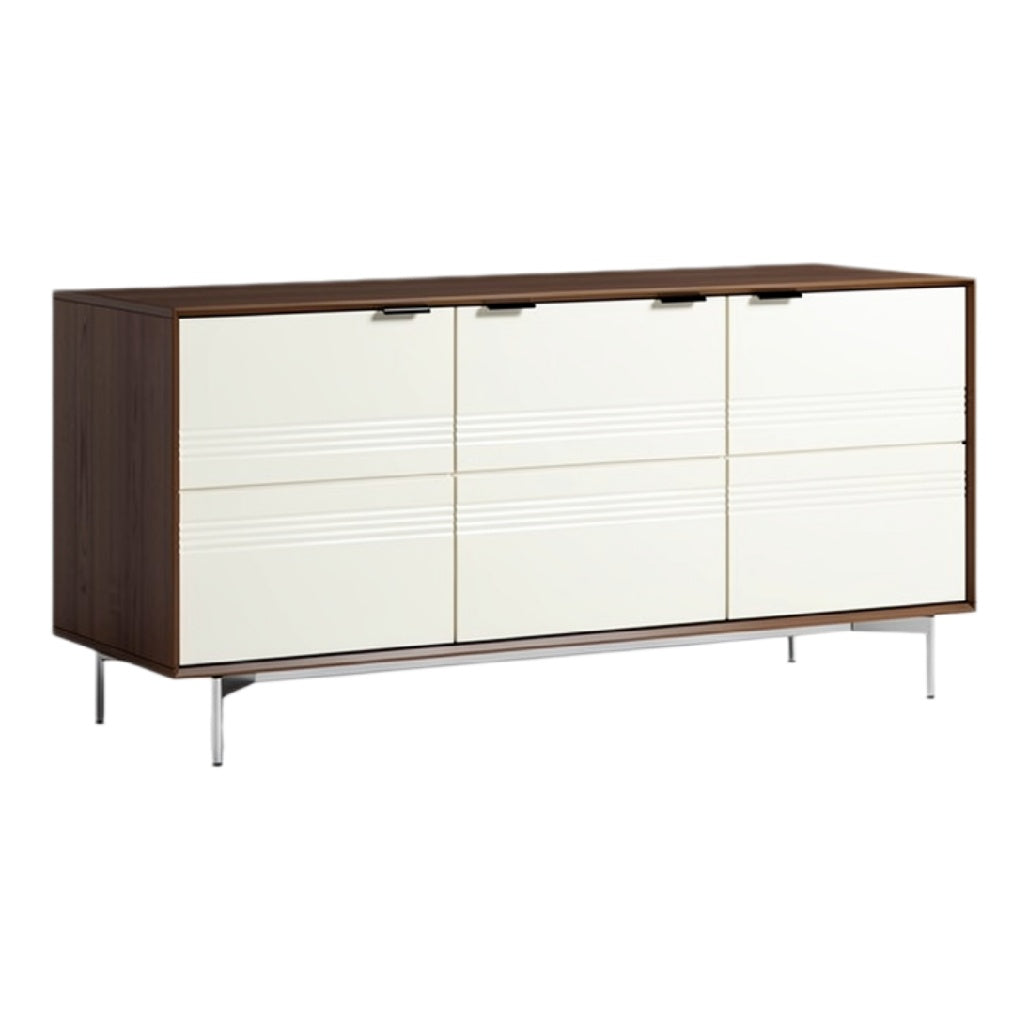 Moderne kast met houten en witte afwerking